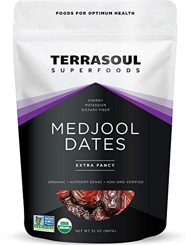Terrasoul Superfoods Organic Medjool Dates, 2 Lbs - Soft Chewy Texture | Sweet Caramel Flavor | Farm Fresh