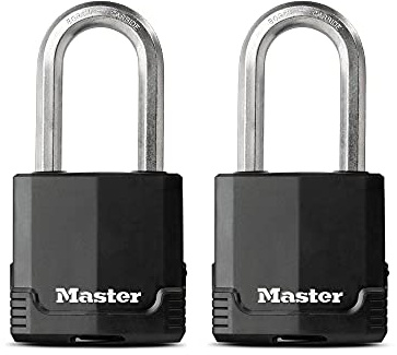 Master Lock M515XTLH Magnum Heavy Duty Padlock with Key, 2 Pack Keyed-Alike
