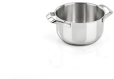 Barazzoni, My Pot, Casseruola ø20cm, Acciaio Inox 18/10, Capacità 3,0lt, Triplo fondo adatto anche per Induzione, Made in Italy
