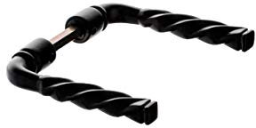 Béquille double torsadè alu epoxy noir carré de 7mm