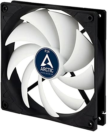 ARCTIC F14-140 mm 140 mm Case Fan, quiet motor, Computer, Low Noise, Fan Speed: 1350 RPM - Black, White