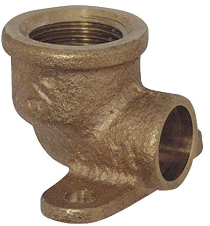 Cornat Löt-Wandscheibe 90 Grad 1 Innengewinde, 1 Muffe, A 15 mm, B 1/2Zoll IG, 10/1 Stück, rotguss, T5672G1512