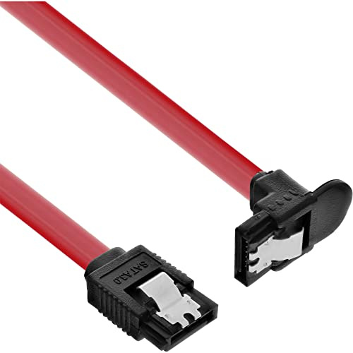 InLine 27307W - Cavo SATA 6Gb/s, con linguetta, angolato, 0,75 m