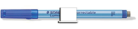 Folienstift Lumocolor correct F sw (Mit Halterung, Blau)