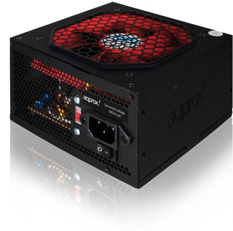 Approx OCZ Technology APP550PS - Fuente de alimentación (550 W, 115 - 230 V, 47 - 63 Hz, 120 mm, Activo, 20+4 pin ATX), Negro