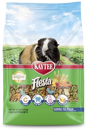 Kaytee Fiesta Guinea Pig Food, Nutritious and Fun Blend, Supports Dental Health and Digestion, 2.5 pounds