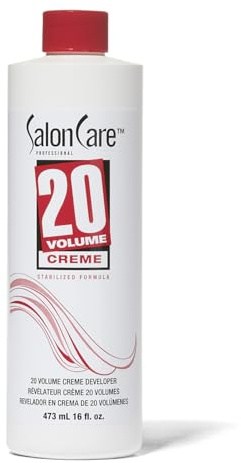 Salon Care 20 Volume Creme Developer, Uniform Lift, Easy to Handle Cream Consistency, Stabilized Formula, 16 Ounce