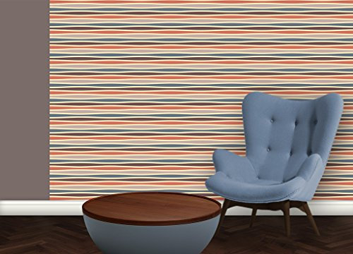 GMM Tapete Modern living - Quer Swing individuell gefertigt mit Streifenfarben passend zu Little Greene - um Wände halb hoch zu tapezieren H: 1,5m B: 46.5cm