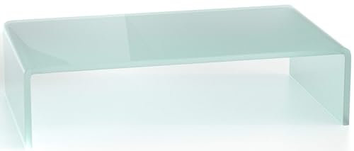 DURATABLE® TV Glasaufsatz Satiniert 450 mm x 250 mm x 110 mm Glastisch LCD TV Aufsatz Fernsehtisch Wohnzimmertisch