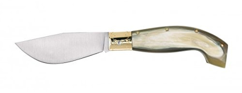 AUSONIA - COUTEAU DE POCHE SARDE MODÈLE ARBURESE AVEC LAME EN ACIER INOX MANCHE EN CORNE DE 19 CM, LAME 8 CM