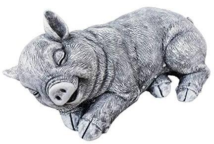 stoneandstyle Steinfigur Schwein Schweinchen, massiver Steinguss, Frost- und wetterfest bis -30°C