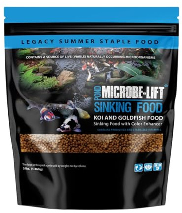 Microbe-Lift MLLSPMD Sinking Fish Food Pellets for Ponds, Water Gardens, and Fountains, for Live Goldfish and Koi, 3 Pounds