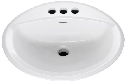 American Standard 0476.928.020 Aqualon Self-Rimming Countertop Lavatory Sink with 4-Inch Less Overflow, White