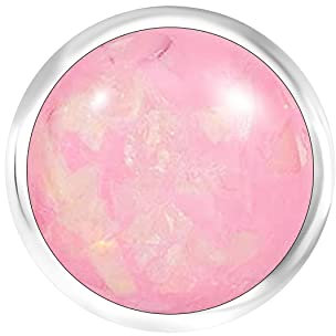 ANDANTE Chunk Click-Button Druckknopf (Muschel Pink) für Chunk-Armbänder, Chunk-Ringe und andere Chunk-Accessoires