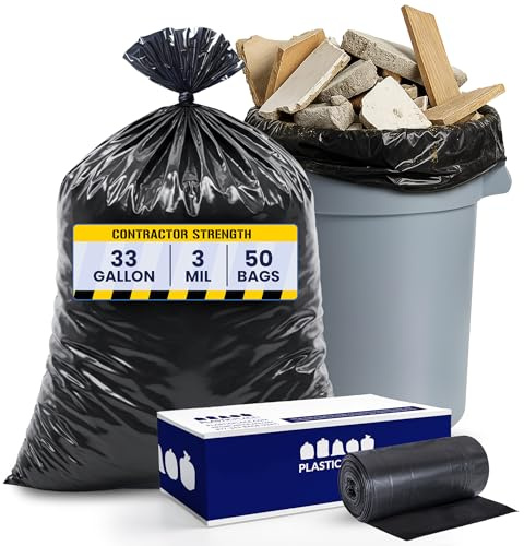 Plasticplace Müllbeutel, 3,0 Liter, robust, 84 x 99 cm, Schwarz, 50 Stück