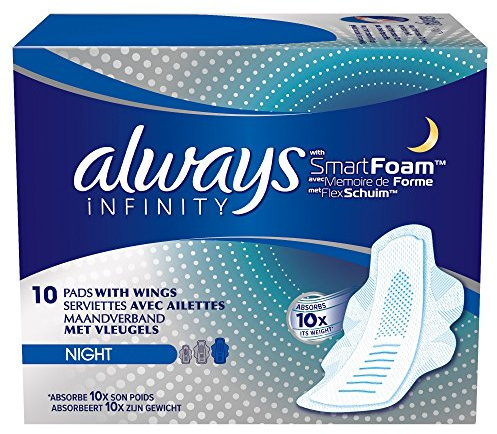 Always Night Damenbinden mit Flügeln, 10 Stück pro Packung, 2 Packungen