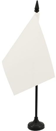 AZ FLAG bordsflagga vit enfärgat 15 x 10 cm - liten vit skrivbordsflagga 10 x 15 cm