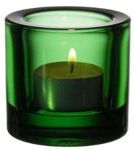 Iittala Kivi - Stimmungsbeleuchtung/Teelichthalter/Windlicht - Grün - Glas - Ø 6 cm - Höhe 6 cm | Designklassiker aus Finnland, stimmungsvolles Kerzenlicht, finnische Handwerkskunst, Farbvariante nicht mehr in Produktion
