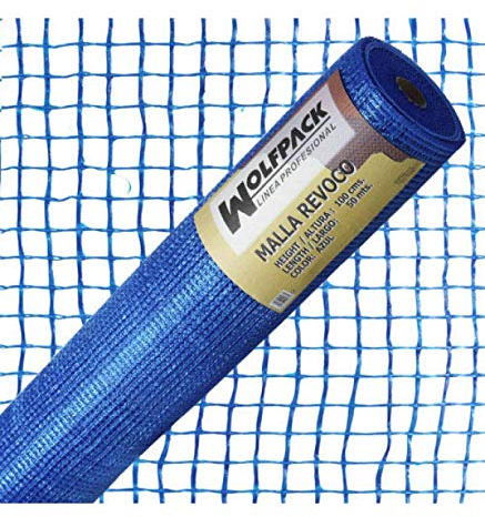 Malla Revoco Azul Rollo 50 mt. x 1 metro. Luces 10x10 mm.