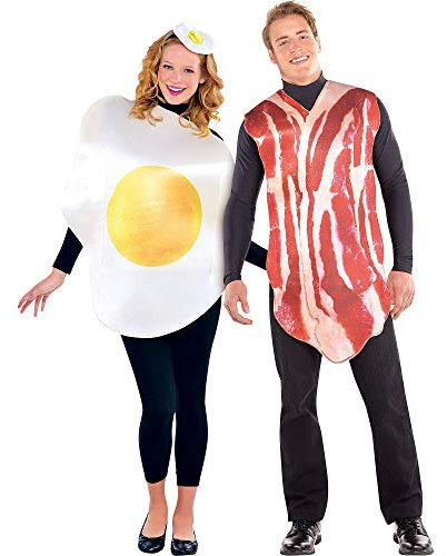 (PKT) (844276-55) Adult Breakfast Buddies Bacon & Egg Costumes (Standard)