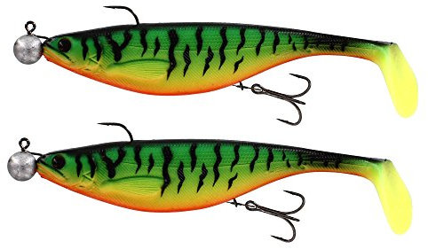 Westin ShadTeez RNR 16cm 15g - 2 montierte Gummifische, Farbe:Crazy Firetiger