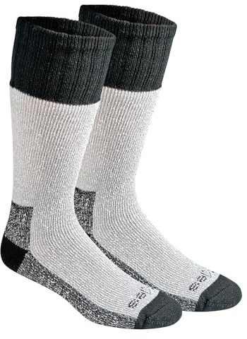 Dickies Men's High Bulk Acrylic Thermal Boot Crew Socks, (2, 4, Black (2 Pairs), Large
