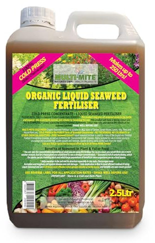 Multi-Mite 2.5L Liquid Seaweed Organic Cold Pressed Concentrate - 100% Natural - Plant Feed Fertiliser Trees Lawn Veg & House Plants Root or Foliar Feed (2.5 LITRES)