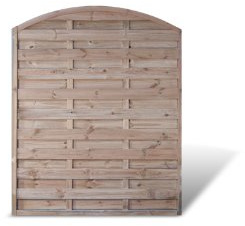 Holzzaun Gartenzaun mit Bogen Maß 150 x 180 auf 160 cm (Breite x Höhe) aus Kiefer/Fichte Holz; druckimprägniert Holz Berlin Bogen