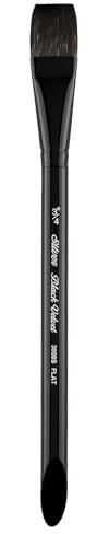 Silver Brush Limited 3008S3/10,2 cm schwarzer Samt-Aquarellpinsel, quadratisch, Größe 1,9 cm, kurzer Griff