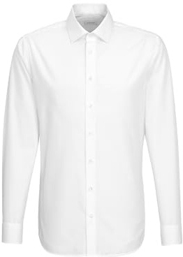 Seidensticker Shaped Bügelfrei Kent Langarm, Camicia Uomo, Bianco (Weiß/1.021), 42