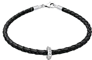 Elli Armband Damen Perlenarmband mit Herz 925 Silber | Schmuck Geschenke für Frauen Freundin Frau Mädchen Mama, Herzarmband Kristall Länge 16 cm, Breite 6 mm