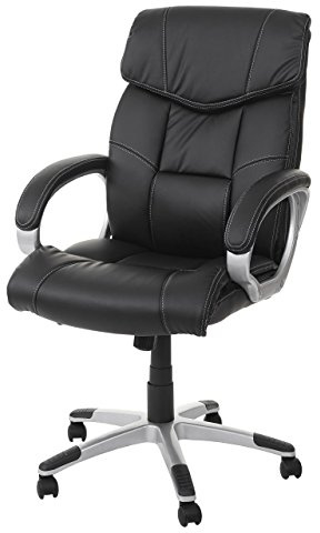 Mendler Bürostuhl HWC-A71, Kunstleder - schwarz | Chefsessel, Drehstuhl, FSC®-Zertifiziert