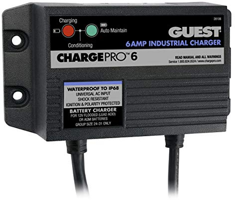 Marinco 28106 ChargePro 6A 1 Bank 12V Waterproof Battery Charger
