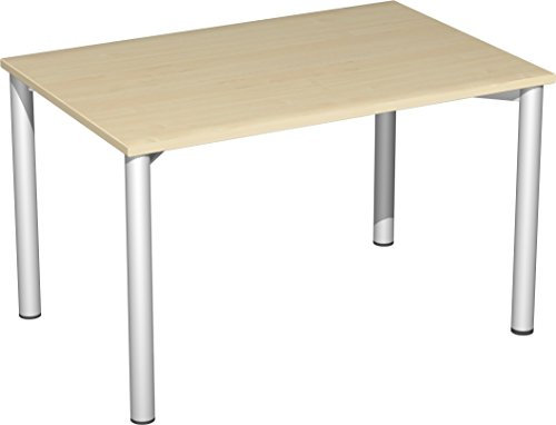 Geramöbel Schreibtisch feste Höhe, 1200x800x720, Ahorn/Silber