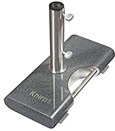 Knirps Granit Balkonsockel 25 kg – Hochwertiger Granitsockel mit Edelstahlrohr – Mit Trage- BZW. Haltegriff – Platzsparend