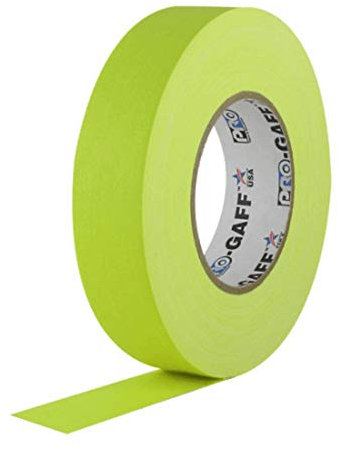 Pro-Gaff RS127YE24X25 24 mm x 25 yd Fluorescent Matt Cloth Tape
