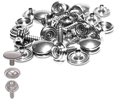 20 Stück DOT Edelstahl Druckknopf Schraube Persenning Plane Nähfrei V4A