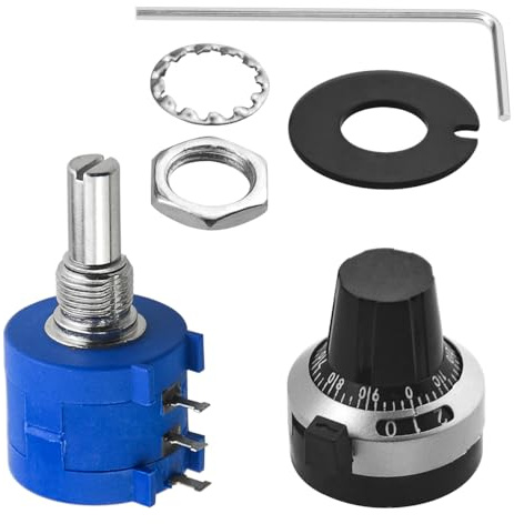 WMYCONGCONG 3590S-2-502L Potentiomètre multitour de précision réglable de 5K Ohm avec Bouton Rotatif à Cadran de comptage de 10 Tours