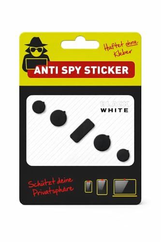 Camblock - Webcam Cover, OHNE Klebstoff, 5er Set Typ schwarz, Webcam Abdeckung, Webcam Sticker