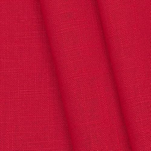 STOFFKONTOR 100% Leinenstoff – edler Naturstoff - vorgewaschen - Meterware, Farbe Rot – zum Nähen von Kleidern, Röcken, Trachtenmode uvm.
