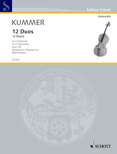 12 Duos: op. 105. 2 Violoncelli. Spielpartitur. (Cello-Bibliothek)