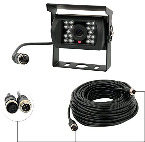 Rückfahrkamera Camecho IR Nachtsicht wasserdichte Rückfahrkamera + 10 Mt 4 Pins Kabel Kit für Auto Bus LKW Caravan Camper 12 V 24 V Einparkhilfe