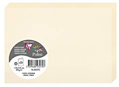 Clairefontaine 2327C förpackning med 25 dubbelkort pollen, 210 g, i format C6, 110 x 155 mm, Elfenben