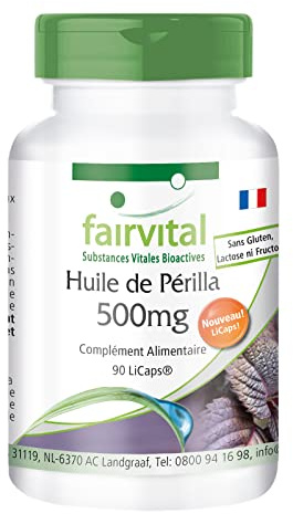 Fairvital | Olio di perilla 500mg - per 1 mese - VEGAN - alto dosaggio - 90 LiCaps® - ricco di acido alfa-linolenico