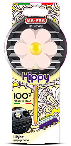 MAFRA, Hippy Heaven's Door, Profumatore Auto, Deodorante Auto con Design a Forma di Fiore in Gomma, Colore Bianco, Fragranza Dolce e Delicata fino a 6 Settimane, 1 Unità