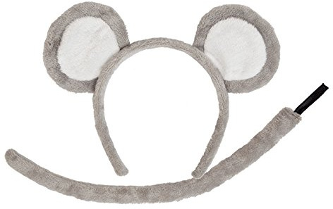 Wicked Costumes Kids Mouse Ears & Tail Set – Children’s Animal Fancy Dress Accessory for World Book Day, School Plays & Costume Parties
