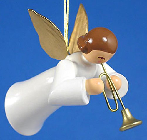 Dregano Ornament Angel White Gown Trumpet Germany