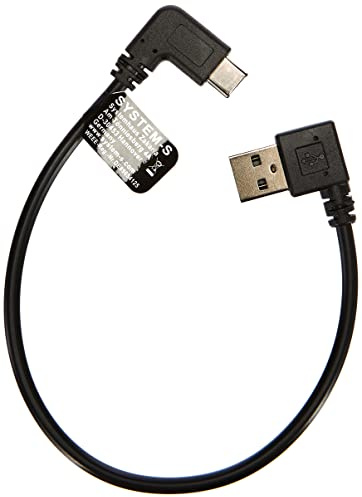 System-S USB 3.1 Typ C 90° gewinkelt zu USB 2.0 Typ A 90° gewinkelt Winkelstecker Datenkabel Ladekabel Adapter Kabel 27 cm