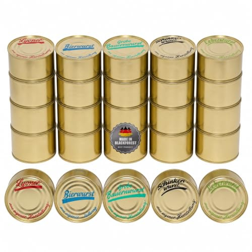 Schwarzwald Metzgerei: Großpaket Dosenwurst 25 x 400g - VORRATSPAKET - Vollkonserven | 1 Jahr Haltbarkeit - Notfall Lebensmittelpaket - Proviant