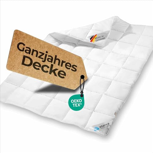 eterea Bettdecke 135x200 Ganzjahr - Frieda Steppdecke nach Oekotex 100 - Decke 135x200 Medium - Extra Weiches Oberbett - Blanket Duvet Decke - Normale Bettdecke 135x200cm Weiß